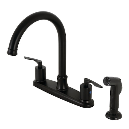 Kingston Brass FB7790SVLSP Centerset Kitchen Faucet with Plastic Sprayer, Matte Black FB7790SVLSP